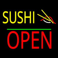 Sushi Block Open Green Line Enseigne Néon