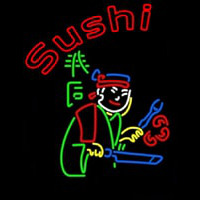 Sushi Chef Logo Enseigne Néon