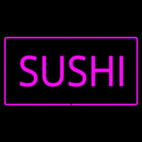 Sushi Rectangle Pink Border Enseigne Néon