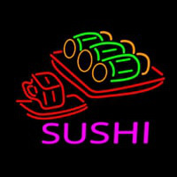 Sushi With Sushi Logo Enseigne Néon