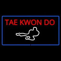 Tae Kwon Do Logo Rectangle Blue Enseigne Néon