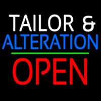 Tailor And Alteration Block Open Green Line Enseigne Néon