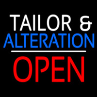 Tailor And Alteration Open White Line Enseigne Néon