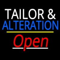 Tailor And Alteration Open Yellow Line Enseigne Néon