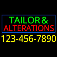 Tailor And Alterations With Phone Number Enseigne Néon