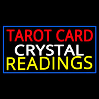Tarot Card Crystal Readings With Blue Border Enseigne Néon