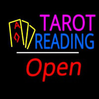 Tarot Reading Open White Line Enseigne Néon