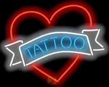 Tattoo with Heart Enseigne Néon