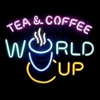 Tea Coffee World Cup Enseigne Néon