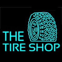 The Tire Shop Turquoise Logo Enseigne Néon