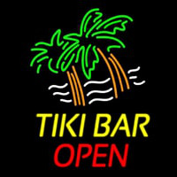 Tiki Bar Open Enseigne Néon