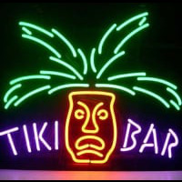 Tiki Bar Paradise Palm Bière Bar Entrée Enseigne Néon