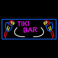 Tiki Bar Parrot With Blue Border Enseigne Néon