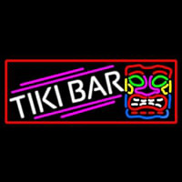 Tiki Bar Sculpture With Red Border Enseigne Néon