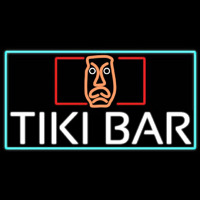 Tiki Bar Sculpture With Turquoise Border Real Neon Glass Tube Enseigne Néon