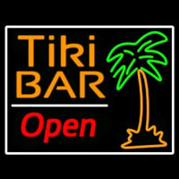 Tiki Bar With Palm Tree Open Enseigne Néon