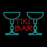 Tiki Bar with Two Martini Glasses Enseigne Néon