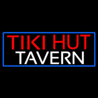 Tiki Hut Tavern With Blue Border Enseigne Néon