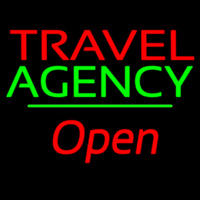 Travel Agency Open Green Line Enseigne Néon