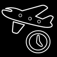 Travel Time Airplane Icon Enseigne Néon