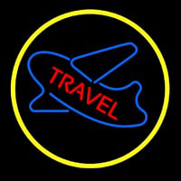 Travel With Blue Logo Enseigne Néon