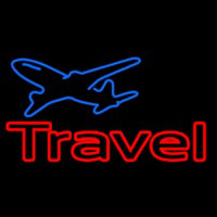 Travel With Plane Icon Enseigne Néon