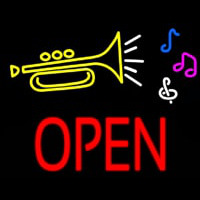 Trumpet Logo Open Block Enseigne Néon