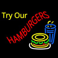 Try Our Hamburgers Enseigne Néon