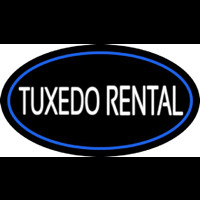 Tu edo Rental Oval Blue Enseigne Néon