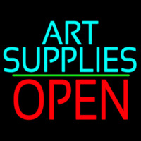 Turquoise Art Supplies With Open 1 Enseigne Néon
