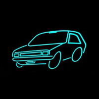 Turquoise Car Logo Enseigne Néon