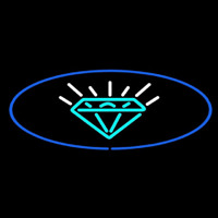 Turquoise Diamond Logo Enseigne Néon