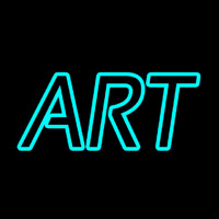 Turquoise Double Stroke Art Enseigne Néon