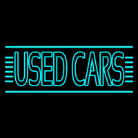 Turquoise Double Stroke Used Cars 1 Enseigne Néon