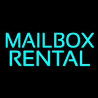 Turquoise Mailbo  Rental Block Enseigne Néon