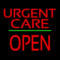 Urgent Care Block Open Green Line Enseigne Néon