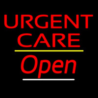 Urgent Care Open Yellow Line Enseigne Néon