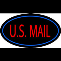 Us Mail Oval Blue Enseigne Néon
