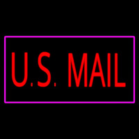 Us Mail Rectangle Purple Enseigne Néon