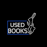 Used Books With Rabbit Logo Enseigne Néon