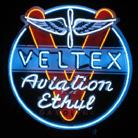 Velte  Aviation Gasoline Enseigne Néon