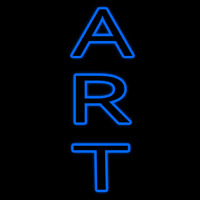 Vertical Blue Double Stroke Art Enseigne Néon