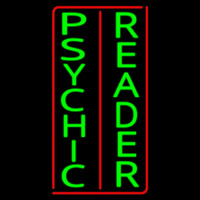 Vertical Green Psychic Reader Red Border Enseigne Néon