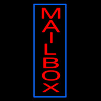 Vertical Mailbo  Blue Border Enseigne Néon
