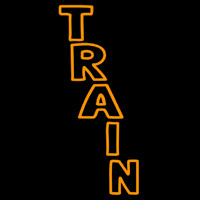 Vertical Orange Train Enseigne Néon