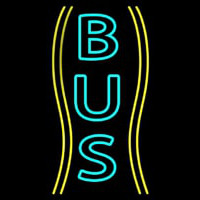 Vertical Turquoise Bus Enseigne Néon