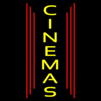 Vertical Yellow Cinemas Enseigne Néon