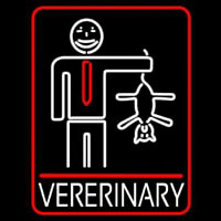 Veterinary Man And Cat Logo Enseigne Néon