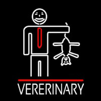 Veterinary Man And Cat Logo Enseigne Néon
