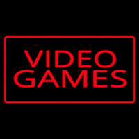 Video Games Rectangle Red Enseigne Néon